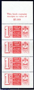 van Dam NBT11e, NB Tobacco Tax, 1c, W/M'd pane of 4, NGAI, New Brunswick, Canada