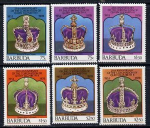 BARBUDA - 1978 - Coronation, Crowns - Perf 6v Set - Mint Never Hinged