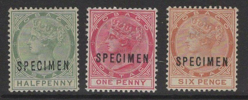 TOBAGO SG20/3s 1885-96 CHANGED COLOURS & NEW VALUES SPECIMEN SET MTD MINT FAULTS