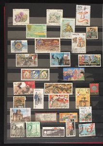 COLLECTION OF MALTA STAMPS FROM CLASSIC TO MODERN IN AN ALBUM - 300 STAMPS