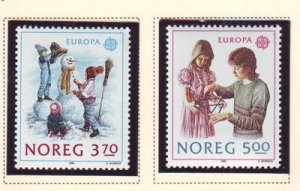 Norway Sc 942-943 1989 Europa Child Games stamps mint NH