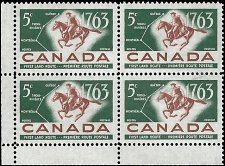 CANADA   #413 MNH LOWER LEFT PLATE BLOCK (3)