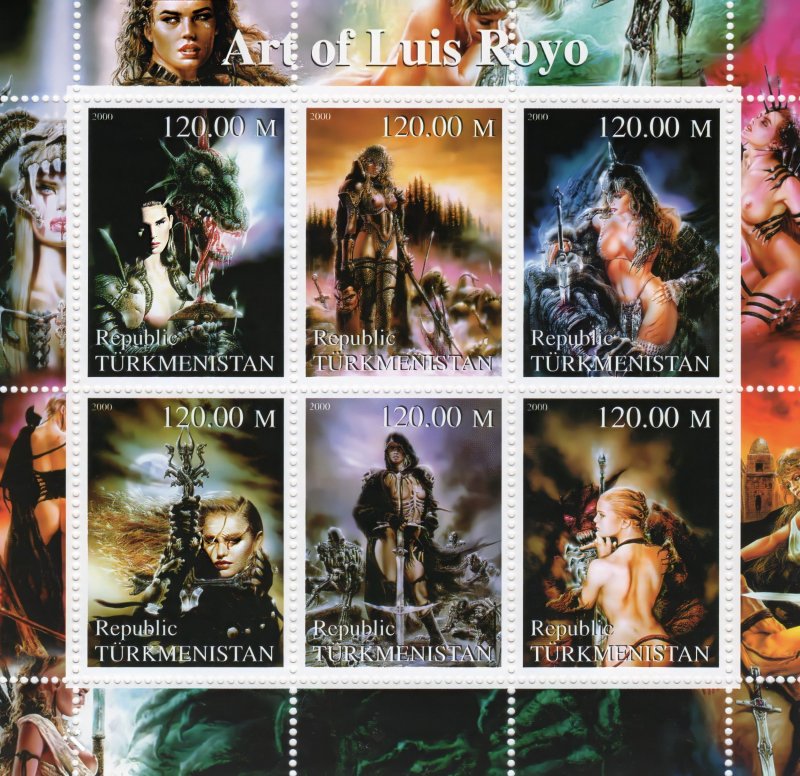 Turkmenistan 2000 ART OF LUIS ROYO FANTASY Sheetlet (6) MNH