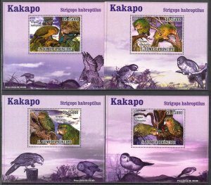 {022} Sao Tome & Principe 2009 Birds Kakapo 4 S/S Deluxe MNH**