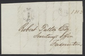 1837 New Brunswick SFL with Richibucto Star to Fredericton PAID 1H3