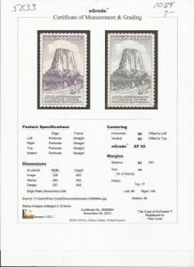 # 1084 MINT NEVER HINGED DEVIL'S TOWER     XF+