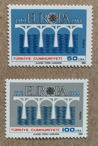 Turkey 1984 Europa (Bridges), MNH. Scott 2275-2276, CV $16.00