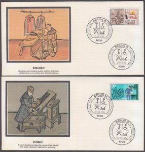 GERMANY (BERLIN) Sc # 9NB234-7 SET of 4 FDC  - VARIOUS VOCATIONS incl CARPENTER