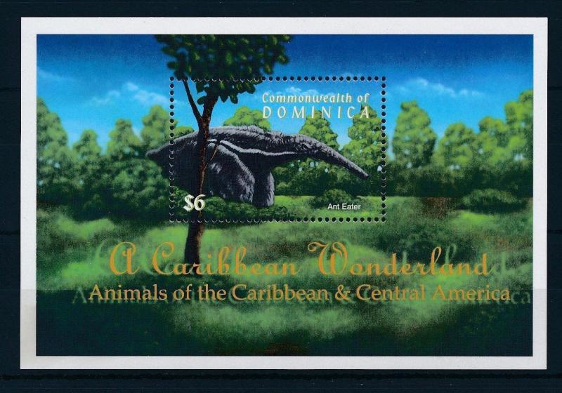 [29737] Dominica 2001 Wild Animals Mammal Anteater MNH Sheet