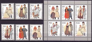 Latvia. 1993. 351-56, bl3. Folk costumes. MNH. 