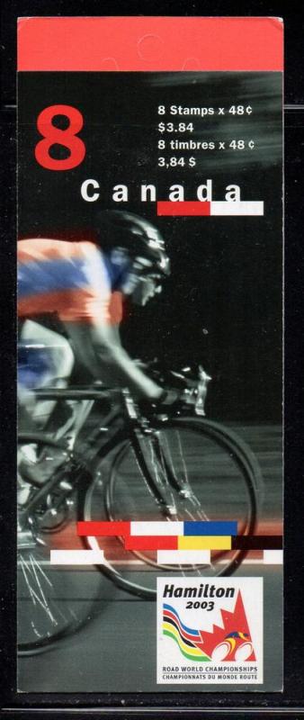 Canada Sc 1998a 2003 48c Cycling stamp booklet mint NH