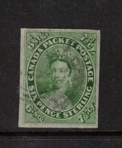 Canada #9 Very Fine Used With Ideal Light Cancel **With Certificate**