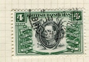 BRITISH HONDURAS; 1938 early GVI pictorial issue fine used 4c. value