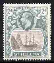 St Helena 1922-37 KG5 Badge Script 2d single with variety...