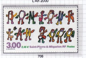 SPM ,  St. Pierre et Miquelon 2000 - New Year -   MNH  single  # 689