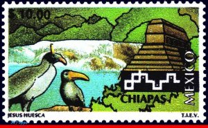 2141A MEXICO 2001 2002 TOURISM CHIAPAS, BIRDS ARCHAEOLOGY (10.00P), SV $7.50 MNH