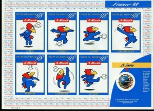 France 2628, 2629a and b World Cup Soccer Booklet, Sheet, Single Stamps 1998