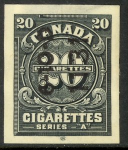 CANADA Series A - 20 CIGARETTES TAX PAID REVENUE Brandon C-337 Precancel Used