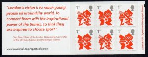 MB9 2012 Olympics 'Vision' 6 x 1st Self Adhesive Booklet - complete