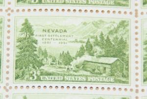 1951 sheet - Nevada Centennial Sc# 999