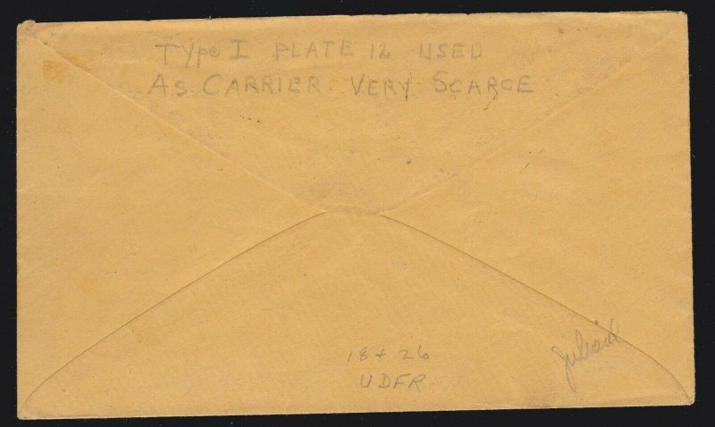 US 18 & 26 on Cover Carrier Rate NY to Boston: As Carrier Very Scarce! SCV $700