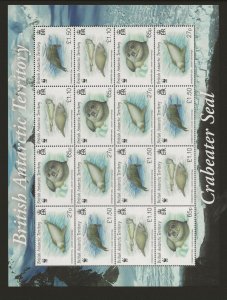 British Antarctic 2004 crabeater Seal sg.506-9 sheetlet of 4 sets MNH