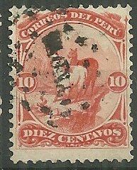 1866-7 Peru #17  10c Llamas used
