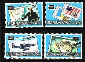 Barbados-Sc#682-5- id9- unused NH set-Stamp on Stamp-Ameripex-1986-