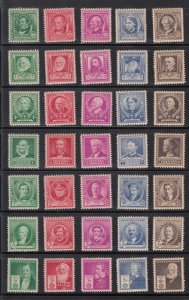 859-93 Famous Americans  12 mint sets