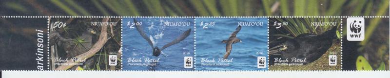 2016 Niuafo'ou Black Petrel WWF S4  (Scott 343) MNH