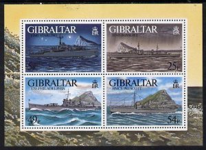 GIBRALTAR - 1996 - Warships of WWII, #4 - Perf Min Sheet - Mint Never Hinged