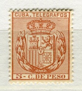 SPANISH COLONIES CARRIBEAN; 1890s classic Telegrafos issue Mint hinged value