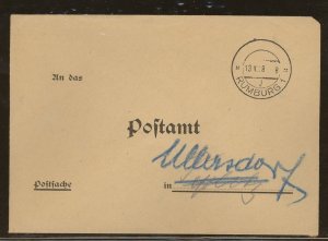 Germany Sudetenland Cover, Provisional Cancel Rumburg 