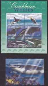 St. Kitts, Fauna, Whales MNH / 2001