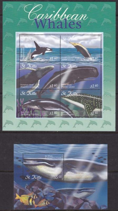 St Kitts, Fauna, Whales MNH / 2001