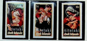 Aitutaki Sc 48-50 + Pairs MNH of 1972 - Overpr. in Silver - Religious Art - AH08