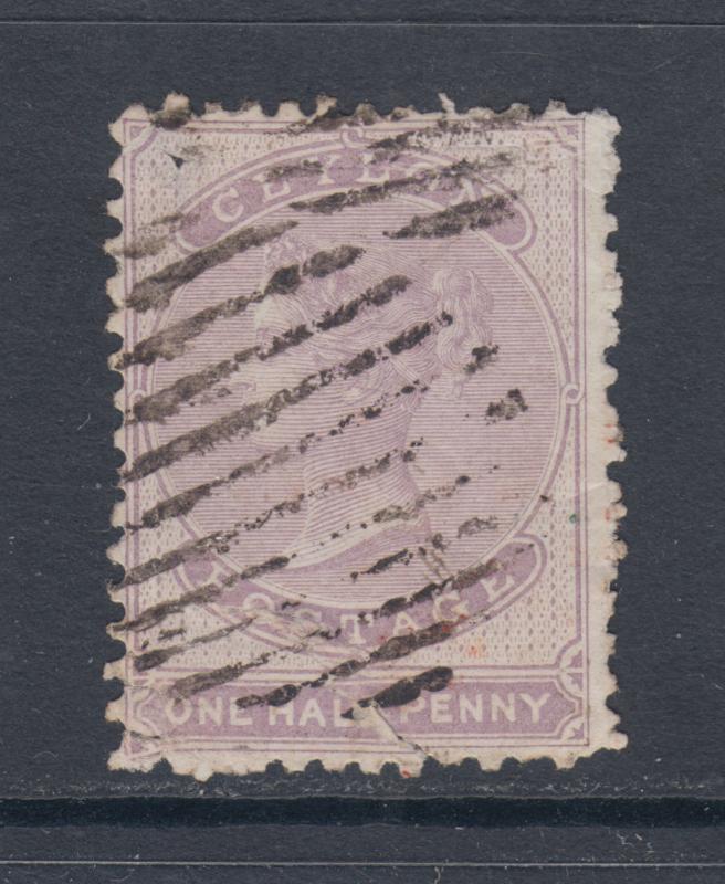 Ceylon SG 18 used 1864 ½p dull mauve Queen Victoria, spacefiller