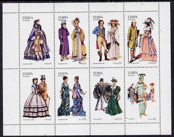 Staffa 1974 Costumes perf  set of 8 values (0.5p to 20p) ...