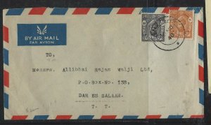 ZANZIBAR COVER (P2304B) 1948 SULTAN 10C+20C A/M COVER TO DAR ES SALAAM