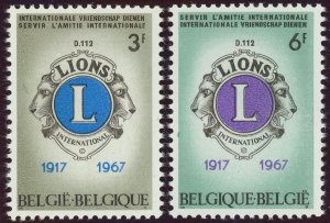 Belgium #679-680 Lions Club International Anniversary 1967 Postage Stamps MNH