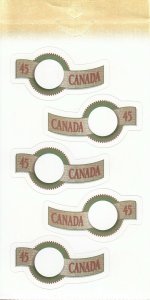 Canada 1995 - Self Adhesive Greetings Booklet 10 x 45c - SG-1569 with stickers