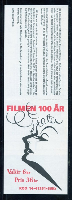 Sweden 2143a MNH, Motion Picture Cent. Cplt. Booklet from 1995.