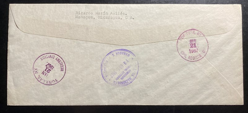 1936 Managua Nicaragua First Day Cover FDC To Yonkers NY USA Ruben Dario Centena