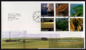 Great Britain 2261-2266 South West England Typed FDC