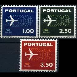 PORTUGAL 1963 - Scott# 919-21 Jet Plane Set of 3 NH