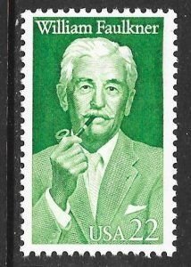 SCOTT  2350  WILLIAM FAULKNER  22¢  SINGLE  MNH  SHERWOOD STAMP