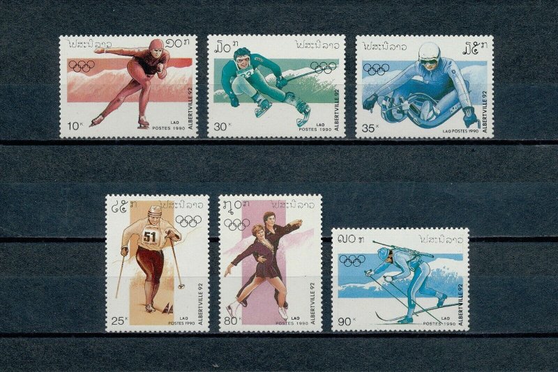 Laos MNH 966-71 Albertville Winter Olympics 1992