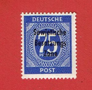 GERMANY SCOTT#10N20 1948 75pf SOVIET ZONE - MH