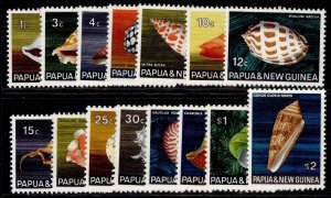 AUS - Papua New Guinea QEII SG137-151, 1968-69 seashells set, NH MINT. Cat £14.