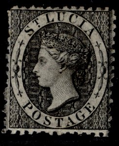 ST. LUCIA QV SG11a, (1d) intense black, M MINT. Cat £38.